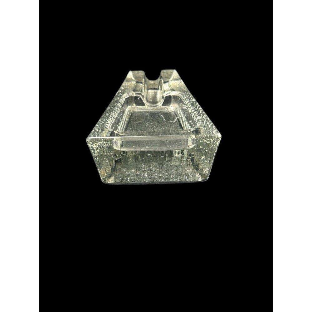 Vintage Crisa Libbey Mid-Century MCM Clear Glass Block Cigar Ashtray/Pipe Rest - Picture 6 of 9